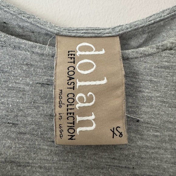 Dolan Left Coast Collection XS Gray Ruffle Short Sleeve Knit Top - Picture 3 of 4